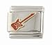 SilverBin Enamel Paint Red Rock n Roll Guitar Stainless Steel Italian Charm Link