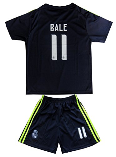 2015/2016 REAL MADRID #11 BALE KIDS AWAY THIRD SOCCER JERSEY & SHORTS YOUTH SIZES