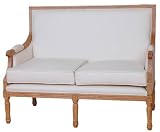 621: Sofa 2-sitzer, weiss - Handarbeit - Gestell massiv Eiche style= 621: Sofa 2-sitzer, weiss - Handarbeit - Gestell massiv Eiche