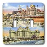 Sandy Mertens New Jersey - Atlantic City Beach and Hotel Tray more Vintage - Light Switch Covers - double toggle switch