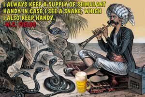 Art Poster Print - I always keep a supply of stimulant handy in case there is a snake which I also keep hands - Artist: Wilbur Pierce- Poster Size: 28 X 19