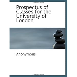 【クリックで詳細表示】Prospectus of Classes for the University of London