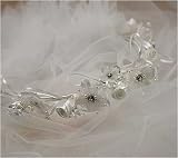 New Flower Rhinestone Tiara with Attached Veil ~ Flower Girl or First Holy Communion