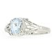 Filigree Sterling Silver Oval Cut Natural Aquamarine Ring (3/4 CT.T.W) in Vintage Style
