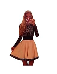 Long Sleeves Off the Shoulder  Cotton Lace General Print  Ball Gown Bodycon Dress/Club Dress/Evening Dress/Party Dress/Mini Dress 