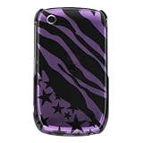 Purple Zebra & Star Snap-On Case for BlackBerry Curve 8520 / 8530 (AT&T / T ....