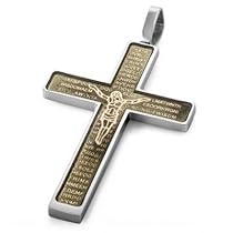 Unique Mens Gold Stainless Steel Jesus Bible Cross Necklace Pendants Unique Mens Gold Stainless Steel Jesus Bible Cross Necklace Pendants