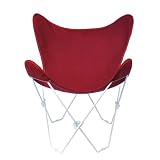 Algoma 4052-116 Butterfly Chair White Frame, Burgundy