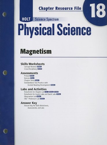 holt science spectrum physical science chapter 18 resource file magnetism