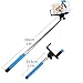 Selfie Stick, Noot Groupie Self Portrait [Battery Free] Extendable Handled Stick with Adjustable Phone Holder Mount & Built-in Remote Shutter Designed for Apple & Android Smartphones [Blue]