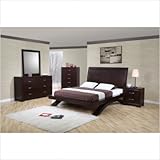 Zoe Platform Bedroom Set in Rich Merlot Size: King