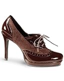 Suede and patent oxford pump