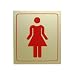 Square Restroom Sign, Sticky WOMEN Symbol, 3.7 x 7.65, Price for 6 PCS
