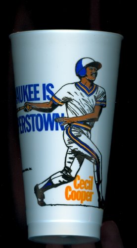 1981 Cecil Cooper Milwaukee Brewers Super Action Baseball Cup