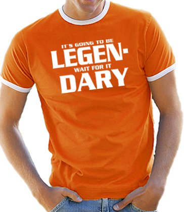 Touchlines Herren Kontrast / Ringer T-Shirt How I Met Your Mother - Legendary, orange/whit Preisvergleich