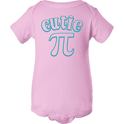 Infant Funny Nerdy Cutie Pi Baby Creeper, Pink, 12 Months