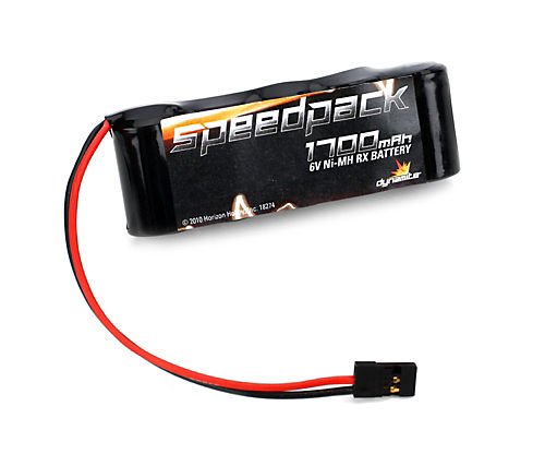 6V 1700mAh NiMH Receiver Pack, 5 Cell Flat by Dynamite
