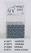 16mm d6 Round Cornered Opaque Wolf Dice, Grey w/Black