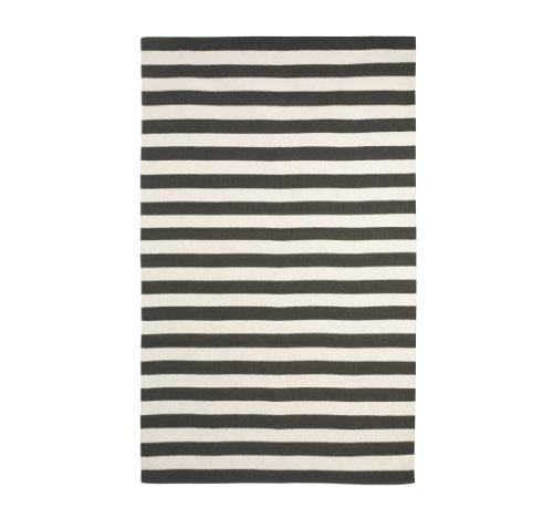 DwellStudio Draper Stripe Ink and Cream Rug, 5 by 8-Feet