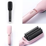 ２色液晶LCDディスプレイストレート陰イオンヘアアイロン　 健康パーソナルケア ヘアストレートコームブラシ　　ヘアーブラシ (ブラック)