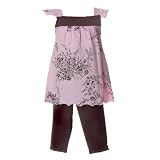 Newborn Baby Infant Girls Clothes PINK BROWN FLORAL Outfit Set Girl 3M-24M
