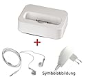 USB Dockingstation weiss mit Netzteil für iPod nano 3 Generation +  Stereo Heaset