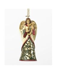 Home: Jim Shore Department Store Series Holiday Ornament - Green & Ivory Angel - Enesco