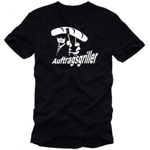 Coole-Fun-T-Shirts T-Shirt GRILL - AUFTRAGSGRILLER - BBQ GRILLSPORT, schwarz-wei&szlig;, S, 10711_schwarz-weiss_GR.S