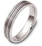 5mm Wedding Titanium and Platinum Band Ring