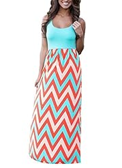 Sexy Summer Rayon/Spandex Ankle Length Full Length Sleeveless Tank Striped Print  Dress