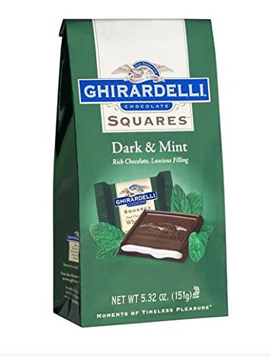 Ghirardelli Chocolate Dark Chocolate & Mint Squares Chocolates Gift Bag, 5.32 oz.