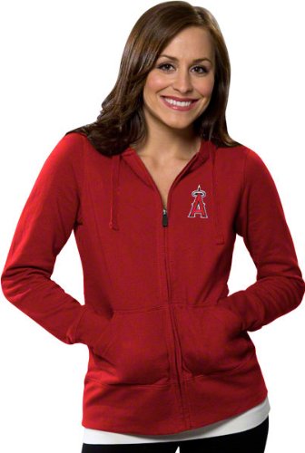 Los Angeles Angels of Anaheim Women's Dark Red Signature Full-Zip Hooded Sweatshirt
