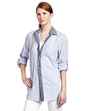 IMAGE OF The Shirt By Joe's Jeans Women's Sexy Single Pocket Shirt, Blue/White, Medium