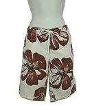 Women's Board Shorts, White Maroon Flower