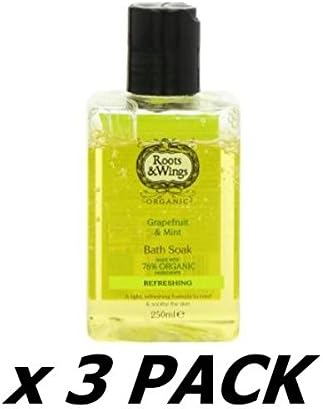 Roots And Wings Organic Refreshing Grapefruit And Mint Bath Soak 250ML (Pack of 3)