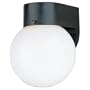 Sea Gull Lighting 8753-68 Single-Light Outdoor Wall Lantern with White Diffuser, Black