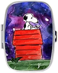 Snoopy Custom Unique Stainless Steel Pill Box Medicine Tablet Holder Organizer two compartment Pillbox