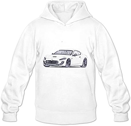 WAWPU Men's Luxury Car Sketch Pullover Hoodie sizekey White