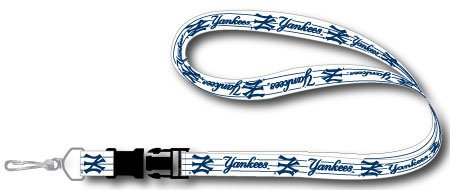 New York Yankees Deluxe Breakaway Lanyard (White)