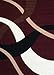 Generations Brand New Contemporary Modern Wavy Circles Area Rug, 2' x 7', Red/Burgundy