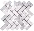 Carrara (Carrera) Bianco Polished 1x2 Herringbone Mosaic Tile