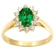 14K Yellow Gold Emerald and Diamond Ring