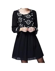 Plus Size Petite Long Sleeves Round Neck Summer Winter Chiffon/Denim/Leather/Silk Chevron Print Cocktail Evening Dress/Pageant Dress/Party Dress/Maxi Dress 