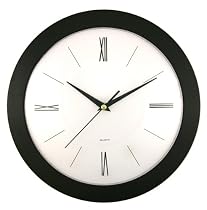 Timekeeper Products LLC 12-Inch Round Black Wall Clock with Roman Numerals
