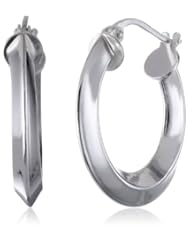 Sterling Silver Knife Edge Hoop Earrings