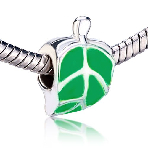 Pugster Leaf Green Drip Beads Fits Pandora Charm Bracelet