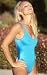 Turquoise Double Dip 1 Piece Swimsuit