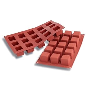 Flexible Silicone Bakeware, Cube 35mm x 35mm x 35mm High 15 Cavities by Silikomart