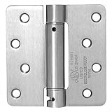 CRL 4" x 4" Satin Chrome Heavy-Duty Spring Hinge - 1/4" Radius by CR Laurence