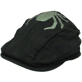 New Cotton Frayed Ivy Cabbie Driver Spider Cap Hat Black